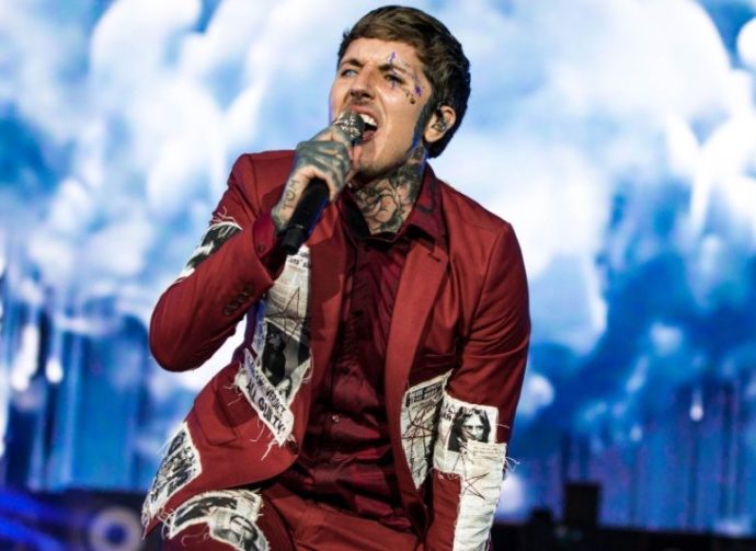 Oliver Sykes from Bring Me The Horizon performing live during the All Points East Festival at Victoria Park^ London. London^ UK - May 31^ 2019: